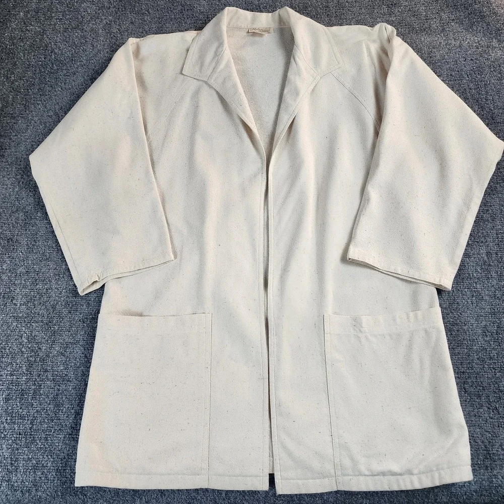 Vintage Naturelle George Georgiou Raw Silk Cardigan Cream‎ XS Coat Lagenlook